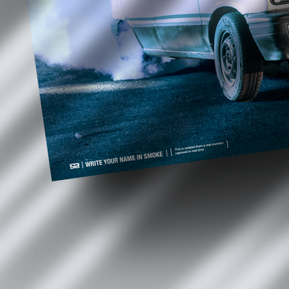 Maruti 800 burnout and donuts poster india — Shot In Reality