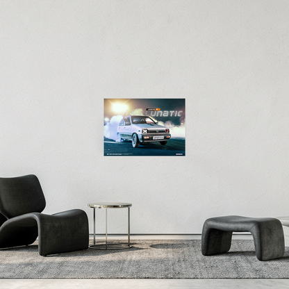 Maruti 800 burnout and donuts poster india — Shot In Reality